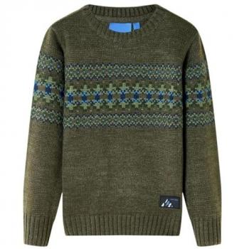 Knitted Kids' Sweater in Khaki 116