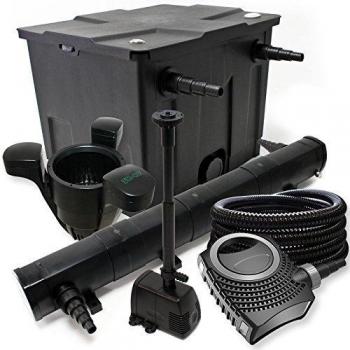 SUNSUN Sistema de filtración con Biofiltro 60000L, Clarificador UV 36W, Bomba de 80W y Skimmer