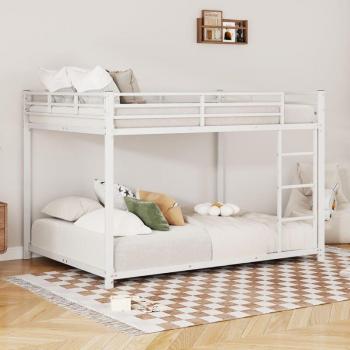 Lit double enfant Wishdor 140 × 200 cm, fer et barreaux blancs