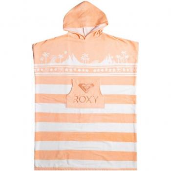 Poncho de baño Roxy Warmy Sunset naranja y blanco