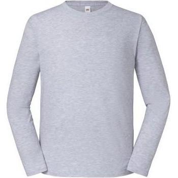 Fruit of the Loom Mens Iconic 195 Premium Long-Sleeved T-Shirt (Heather Grey)