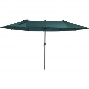Sombrilla de Terraza Exterior Outsunny Parasol Grande 4,6x2,7m Sombrilla de Jardín con Manivela Manual Resistente al Agua y Protección Solar