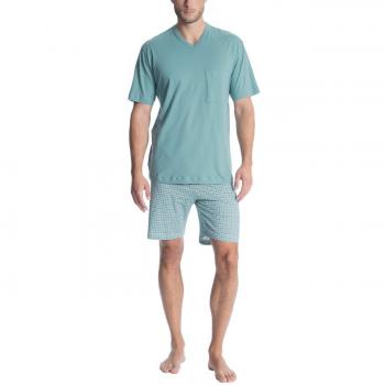 Calida Herren Schlafanzug Relax Imprint 2, Blau (Smoke Blue 544), Medium