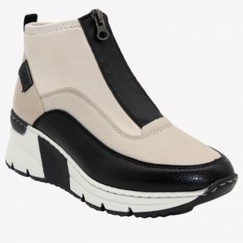 Botín Chelsea RIEKER N6352 en Beige Piel