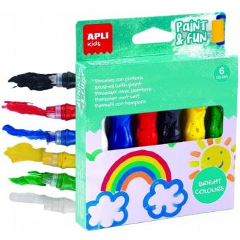TemperaFácil 3A: Caja de 6 Pinceles de Colores Básicos