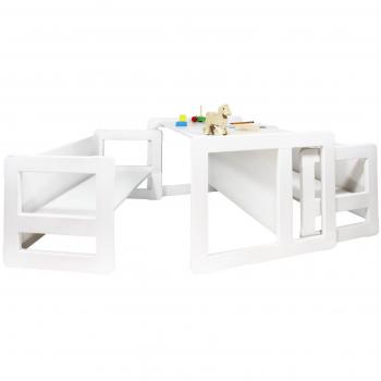 TriplePlay Benches: White Stained Beechwood Children’s Set