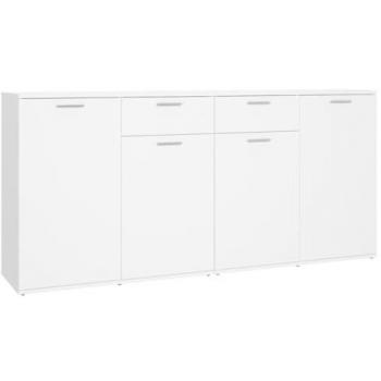 Buffet bahut contemporain 4 portes 2 tiroirs blanc