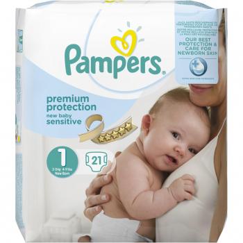 Pampers Nouveau-né Sensible 21 Couches Taille 1 (2-5 kg)