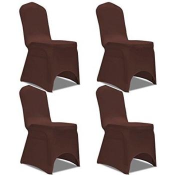 VidaXL 4-Piece Brown Stretch Chair Cover Set