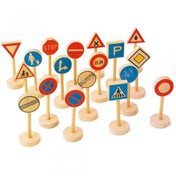 Small Foot by Legler® Wooden Traffic Sign Playset 18 Pieces