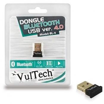 Accessorio Wireless VulTech BL‑4 Versione 4.0 EDR, 3 Mbps, Nero