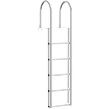 Scala a 5 Gradini Argento 45x11,5x190 cm Alluminio