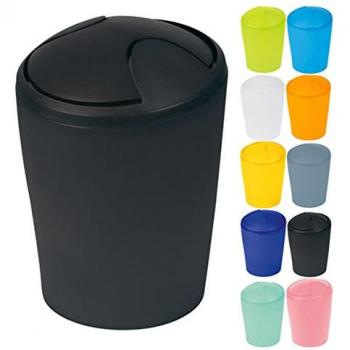 Spirella Kosmetikeimer Move 5l Schwarz mit Schwingdeckel