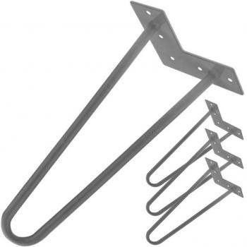 Set di 4 Piedini Acciaio 30 cm Primematik per Tavolo e Scrivania