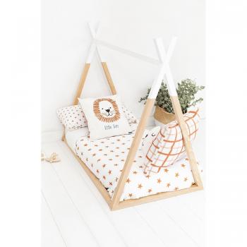 Funda Nórdica para Cuna Estrellitas en Color Marrón