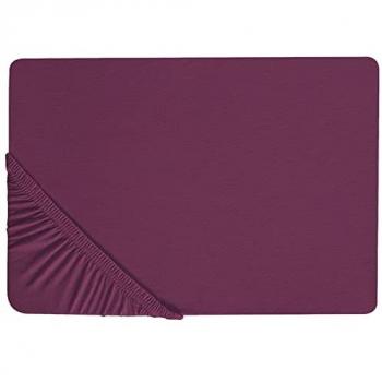 Drap Housse 160x200 cm Janbu Coton Rouge Bordeaux