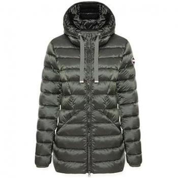 COLMAR Women's M Anthracite Down Coat – Green, Slim Fit