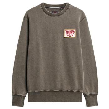 Superdry Felpa Mechanic 2XL Nera Lavata Comfort Fit