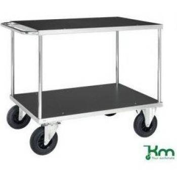 Slingsby Konga Laminated Wood Shelf Trolley, Heavy Duty, Galvanized Frame