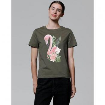 T-Shirt für Frauen mit Flamingo und Blumen