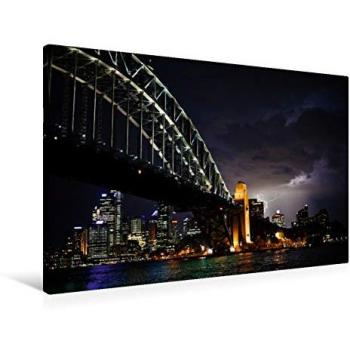 Sydneys Hafen‑Gewitter 90×60 cm, CALVENDO Premium Textil-Leinwand