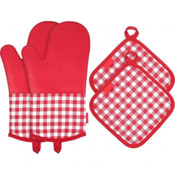 Set gants de four silicone & 2 tampons pot coton – Cuisson, cuisine, barbecue