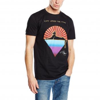 Negra Camiseta de Hombre: Jerry Garcia y el Gato – M