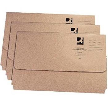 Q-Connect Document Wallet Foolscap Buff Pack of 50 KF26090 KF26090