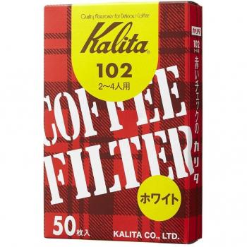 Kalita 102 Coffee Filter Pack for 2-4 Persons – 50 Sheets (White)
