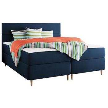 Cama Continental Azul Memphis 140x200 con Somier 145x207x116 cm
