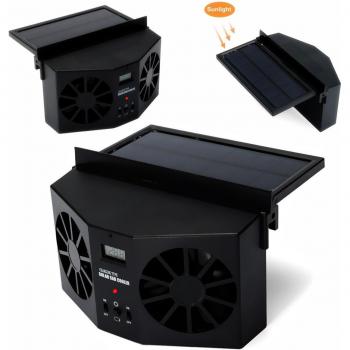 Energy Saving Solar Car Air Purifier ABS 2W Black