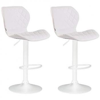 Tabourets de Bar 2×Cork – Blanc Similicuir