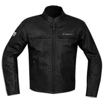 Giacca Moto Retro A-PRO in Pelle Nero XL