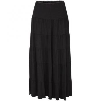Beachtime Volant Maxirock für Damen, elastisch, Schwarz