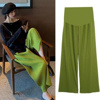 Summer Breeze Pleat Wide Leg Maternity Trousers – Thin Belly Design