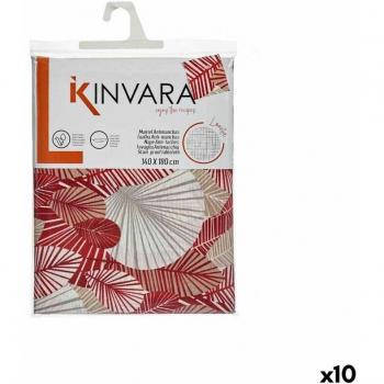 ANCARA Stain‑Proof Dining Cloth – Thin Canvas, 140 x 180 cm, 10 Pieces (Beige/Maroon)