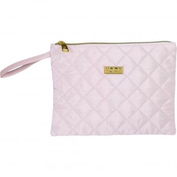 Moos Rose Neceser plano, grande, rosa y dorado