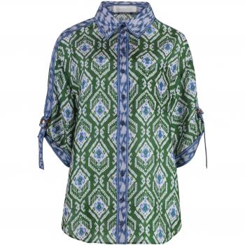 Elegant Green Silk Blouse by Zimmermann – L‑Size