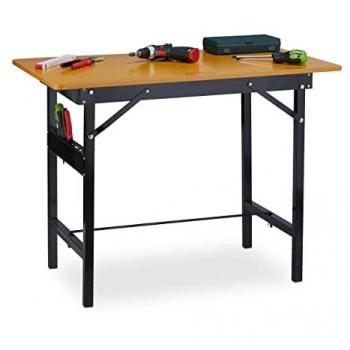 Foldable Workbench, 100 kg Limit, Ruler and Protractor, 76 x 100 x 60 cm, Natural/Black