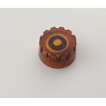 Amber Serrated Electric Guitar Knob