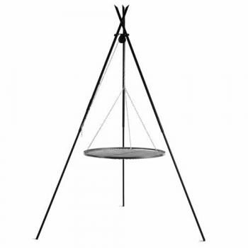 Barbecue Acier 80 cm, Grille Rôtisserie Suspendue sur Trépied