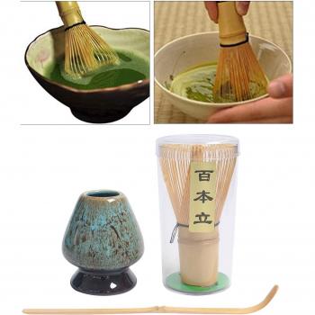 Juego de Batidor de Bambú para Matcha con Soporte