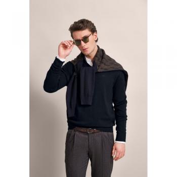 V-Ausschnitt-Pullover für Herren in Marine