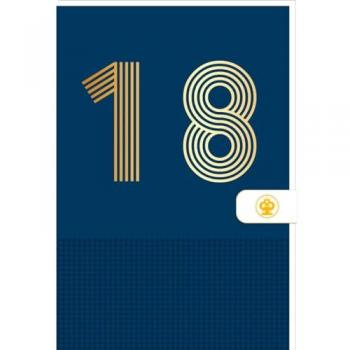Draeger 18 Ans – Carte d’Anniversaire Bleu Marine Or