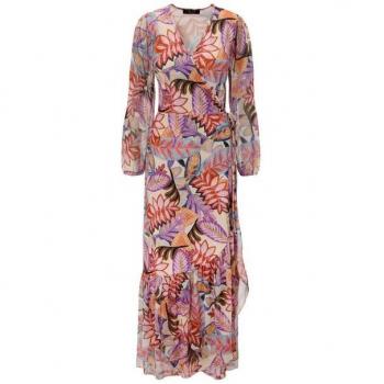 Aniston CASUAL Wickelkleid im farbenfrohen Blätterlook
