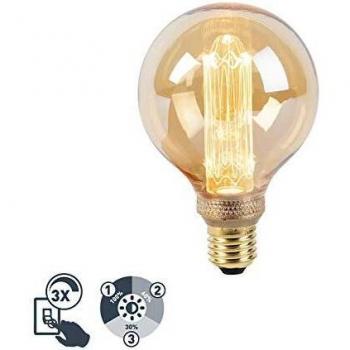 Lampada G95 E27 5W 1800K ambra dimmerabile in tre modalità