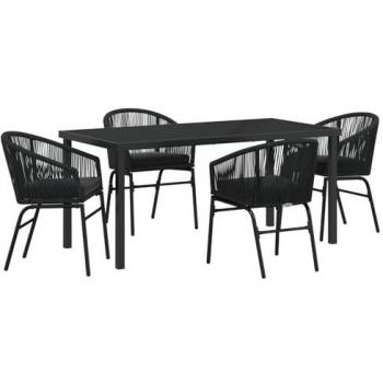 VidaXL Gartenstuhl-Set 5-teilig aus pulverbeschichtetem Stahl