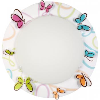 Dalber 62146 Metall-Schmetterlings-Lampe für Wand und Decke – Rosa, 44x44x8 cm