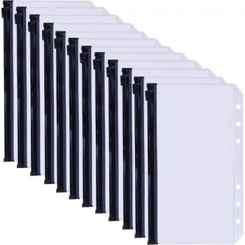 10PCS A5/A6 Document Filing Bags for 6-Ring Binders