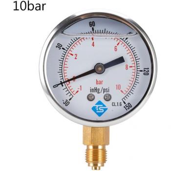 Manómetro glicénico de vacío y presión compuesta -1/10 Bar -30 inHg 1/4 BSP